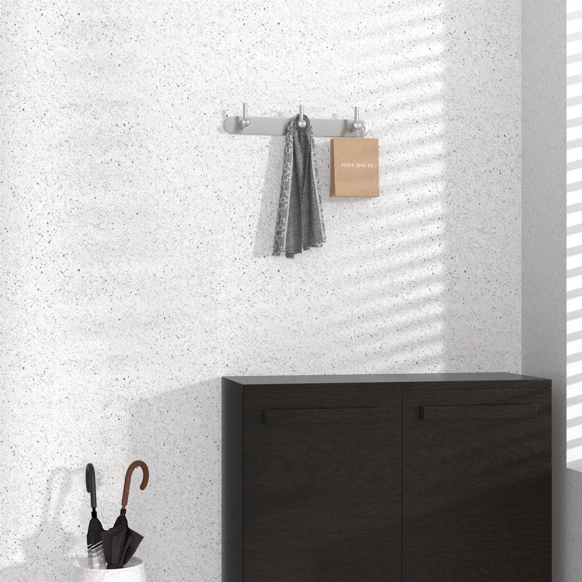 HAKENLEISTE 22/4.2/4.2 cm - Silberfarben, Metall (4.2/4.2/22cm) - Intirilife