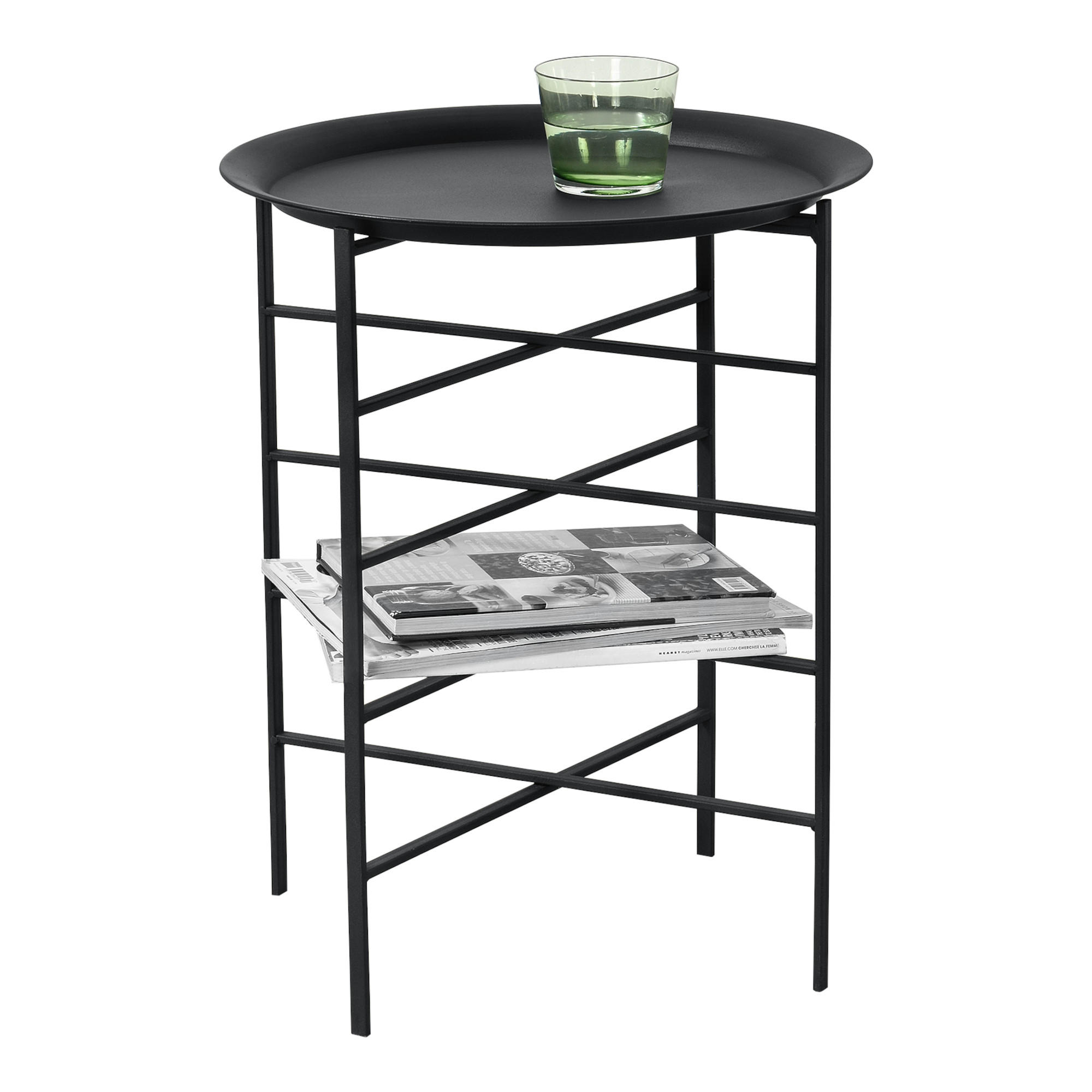 BEISTELLTISCH Wiltz - Schwarz, Metall (40/40/52cm) - [en.casa]