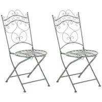 GARTENSTÜHLE Indi - 2er Set - antik-grün - Grün, Metall (40/50/92cm) - TPFGarden