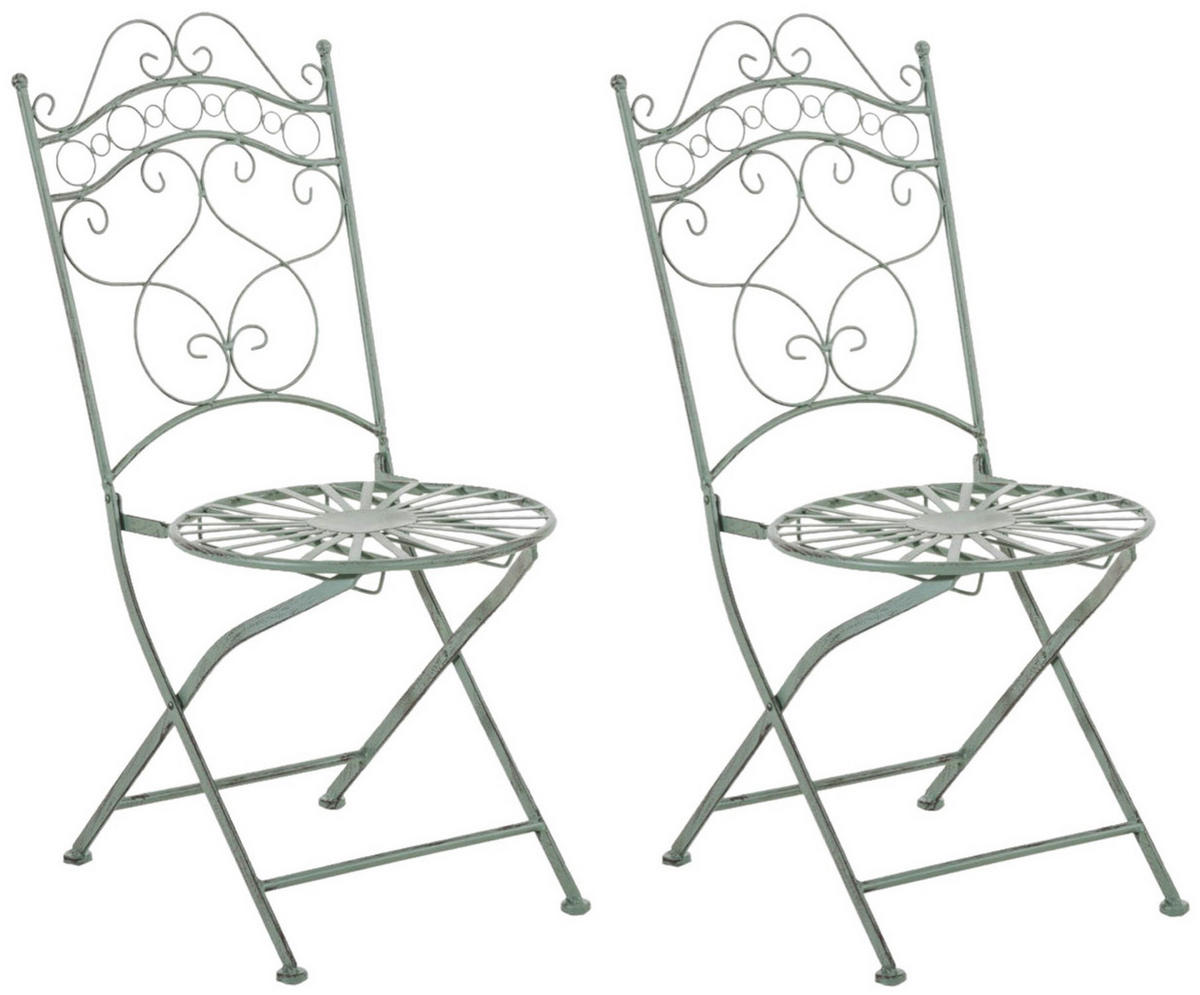 GARTENSTÜHLE Indi - 2er Set - antik-grün - Grün, Metall (40/50/92cm) - TPFGarden