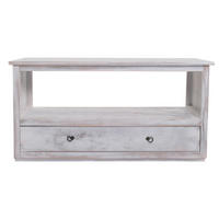 TV-RACK FERNSEHTISCH LOWBOARD Reinweiß - Weiß, Holz (110/53/39cm) - MCW
