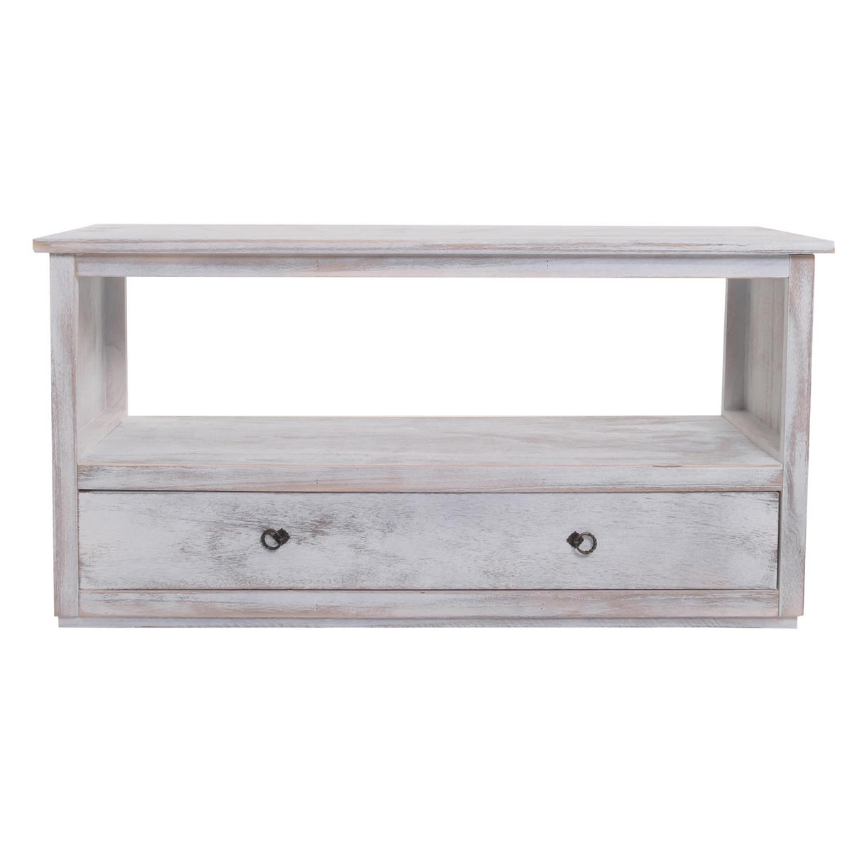TV-RACK FERNSEHTISCH LOWBOARD Reinweiß - Weiß, Holz (110/53/39cm) - MCW