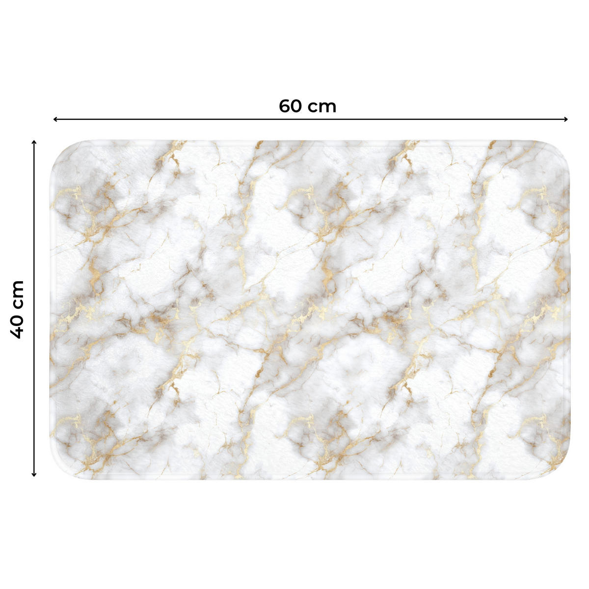 WC PŘEDLOŽKA Zlaté žilky - Mramor - Bílý 60x40 cm - bílá, textil/plast (60/1cm) - OnlyWow