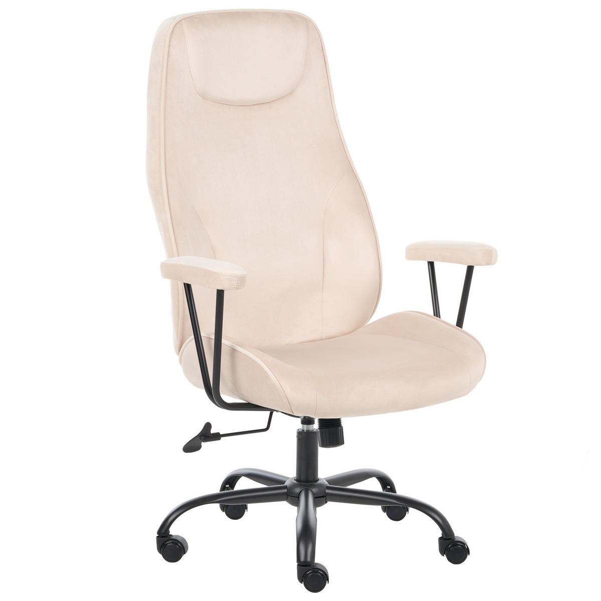 KANCELÁŘSKÁ ŽIDLE Sametová látka Světle béžová Titan - béžová, textil (72/118/65cm) - Beliani