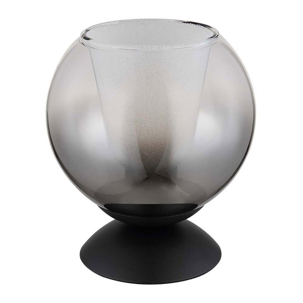 TISCHLEUCHTE Glas Kristall Grau Rauchoptik - Schwarz, Glas (18/18/19cm) - Globo Lighting