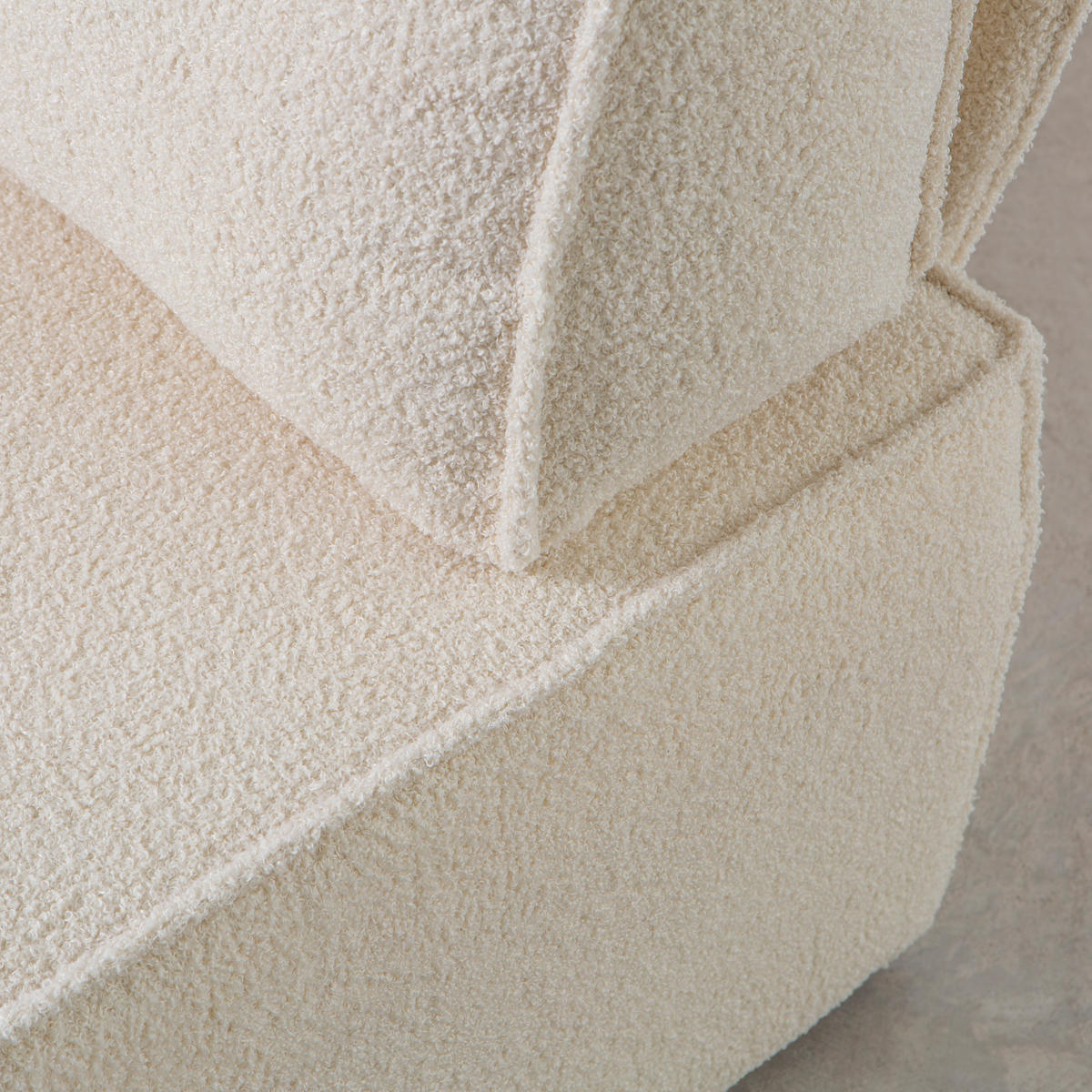 3-SITZER-SOFA Chaiselongue bezogen Bouclé und Kiefernholz Schneeweiß LEA - Weiß, Textil (278/87/90cm) - RNT By Really Nice Things