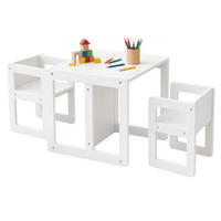 SET Alb copii 3-piese - alb, compozit lemnos (57/44/44cm) - Relaxdays
