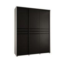 SCHWEBETÜRENSCHRANK 235,2/190/60 3-türig - Schwarz/Weiß, Holz/Metall (190/235/60cm) - Abiks Möbel