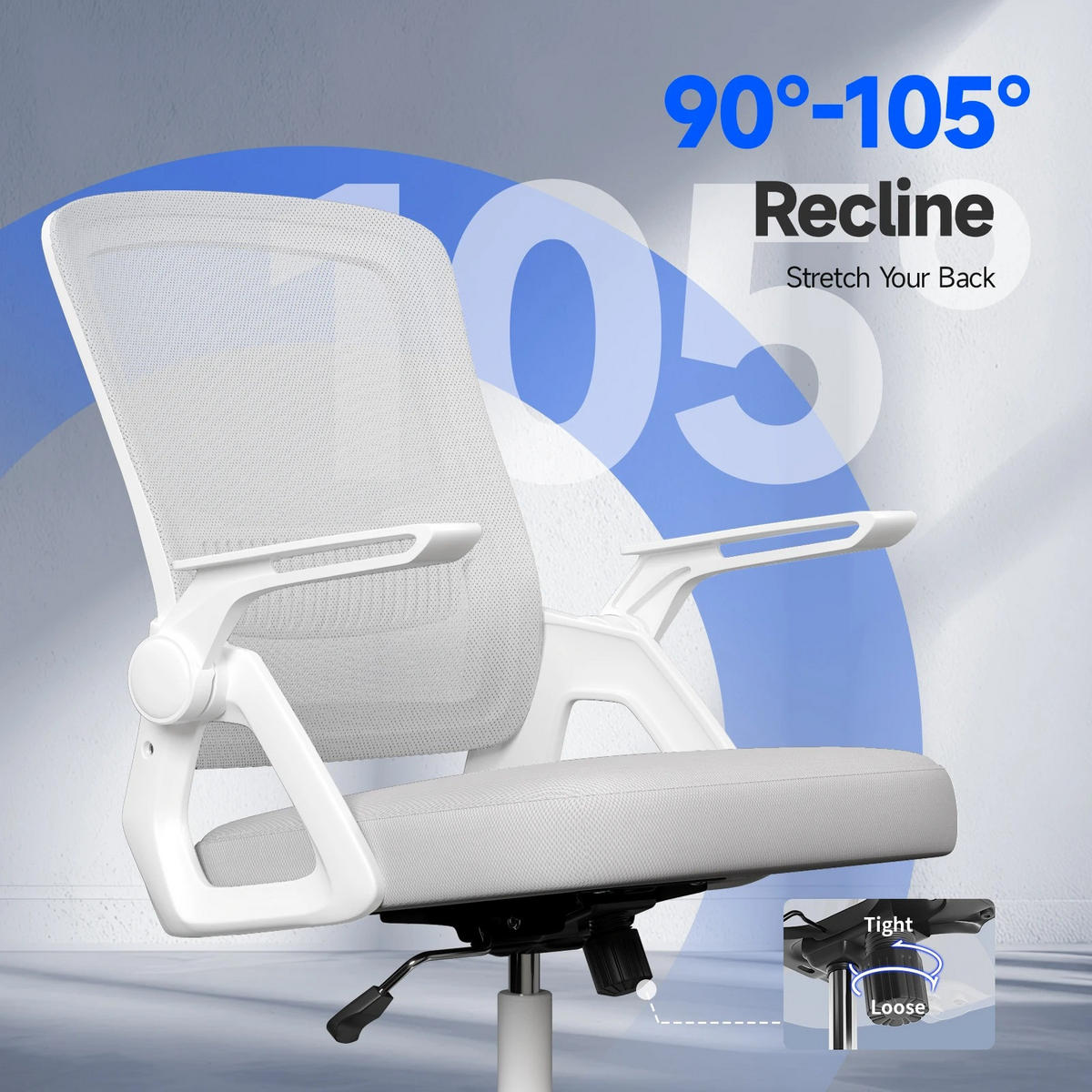 BÜROSTUHL Mesh Ergonomisch Grau - Grau, Kunststoff/Textil (49/107/47cm) - Kaket