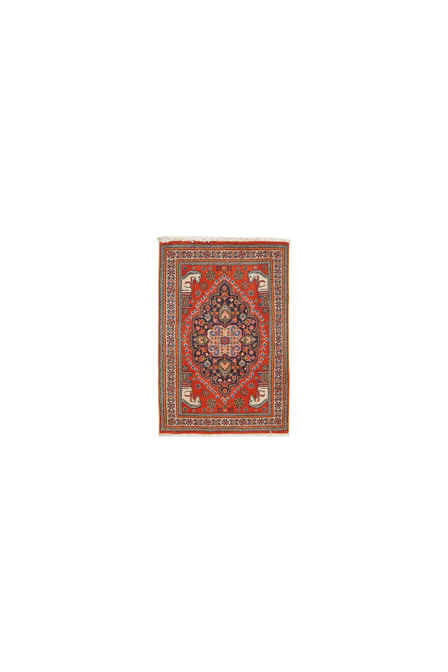 TEPPICH Gashgai Blau 83/56 cm Schurwolle - Blau, Textil (56/83cm) - Looma
