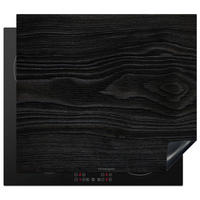 HERABDECKPLATTE - Schwarz - Holzoptik - 60x50 - Schwarz, Kunststoff (60/50/0.2cm) - MuchoWow