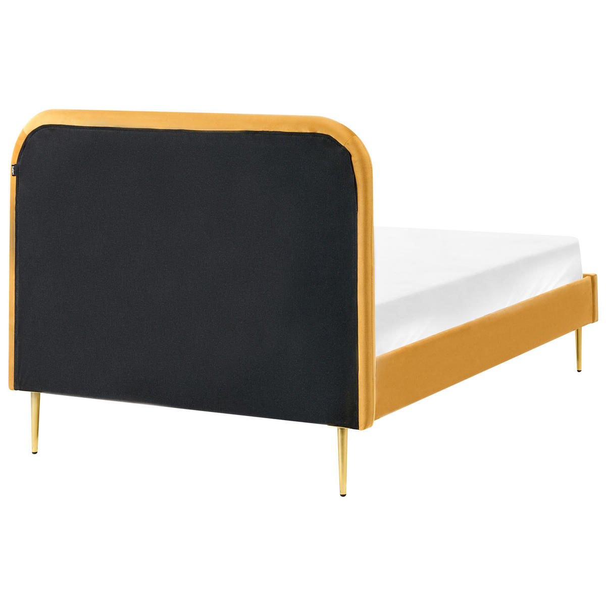 BETT mit Lattenrost 120/200 cm Gelb Flayat - Gelb/Goldfarben, Textil (120/200cm) - Beliani