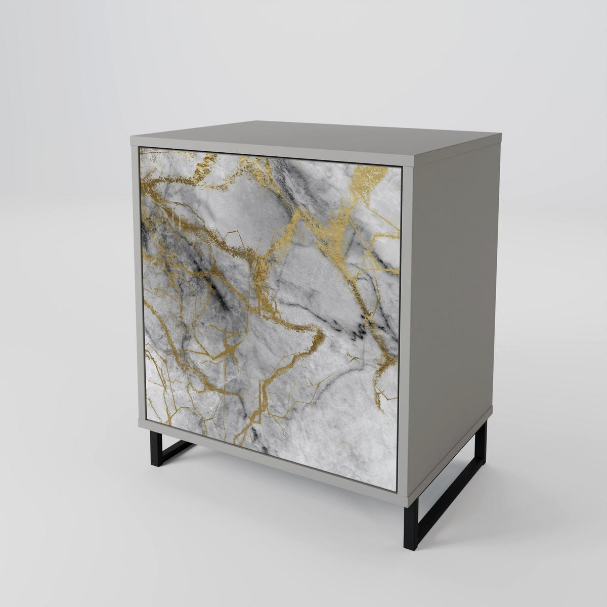 SIDEBOARD TIMELESS GLIDE, Grau, 57,5x42x57,5 cm, Ohne Füße - Multicolor/Grau, Holzwerkstoff (57.5/57.5/42cm) - SpaceRebels