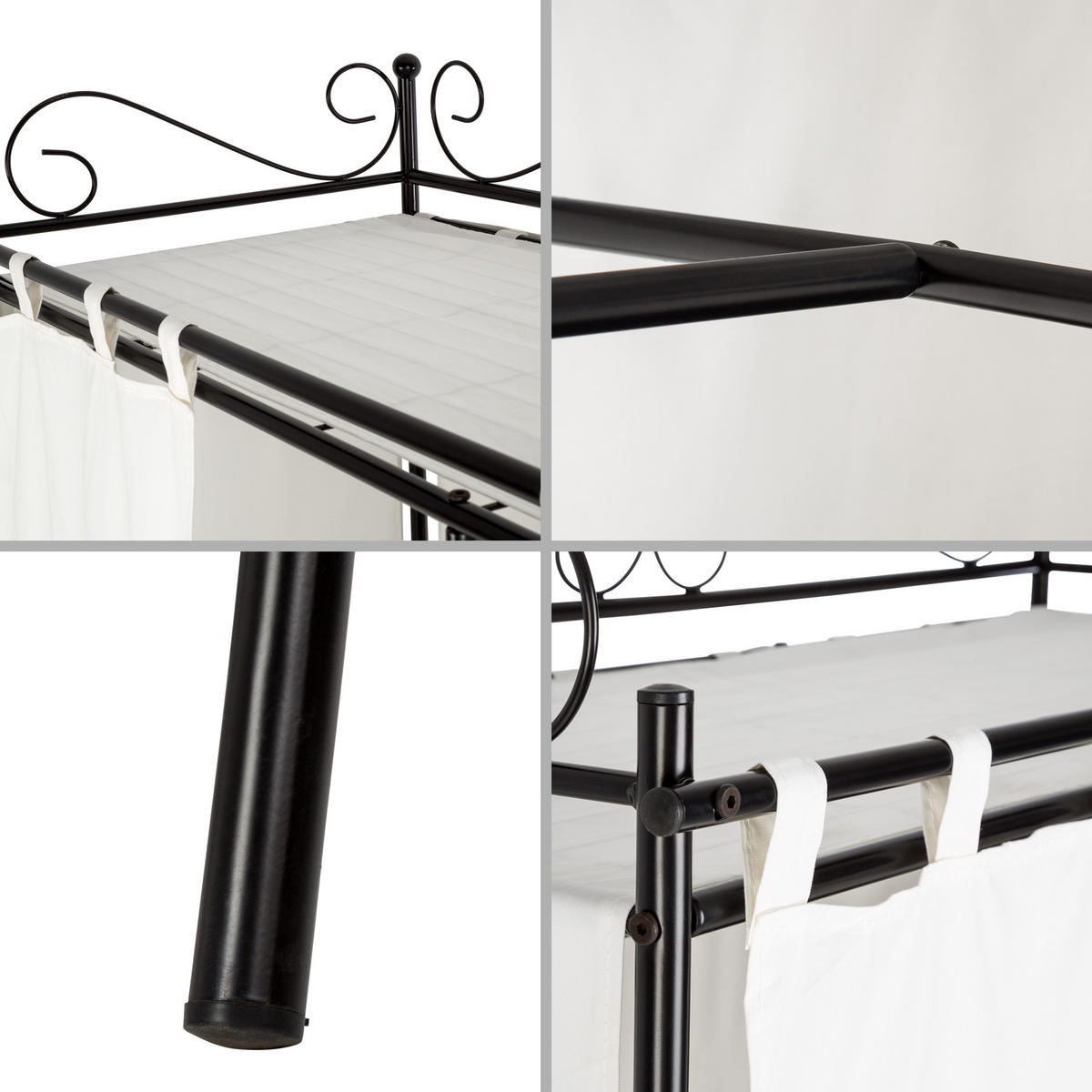 METALL-GARDEROBENSCHRANK ,112 x 207 x 57 cm,schwarz - Schwarz, Metall (57/207/112cm) - tectake