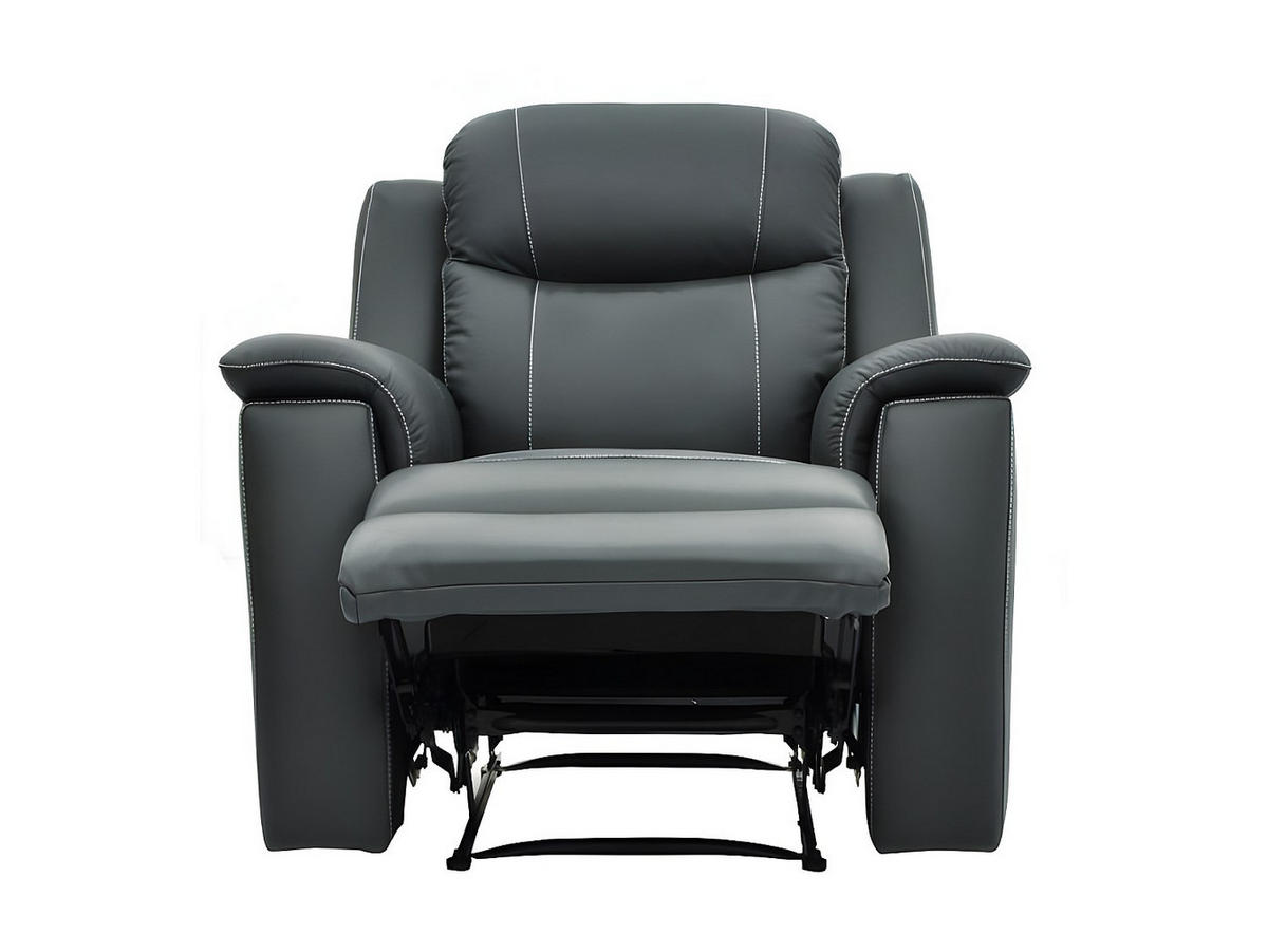 RELAXSESSEL - 1 -Sitzer - Leder - anthrazitgrau - EVASION - Anthrazit, Leder (95/100/96cm) - Vente-Unique