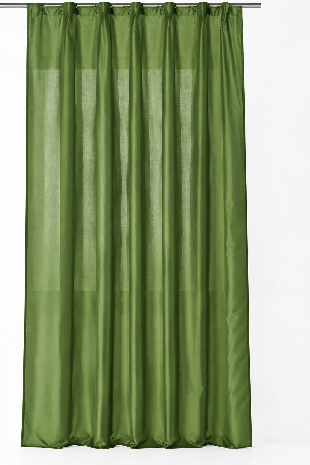 VORHANG Kräuselband 140/245 cm Dunkelgrün Wildseiden Optik - Dunkelgrün, Textil (140/245cm) - TiborTex