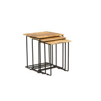 BEISTELLTISCH Peer 3er Set Mangoholz Braun 54x45x45cm - Braun, Holz (45/45/54cm) - DELUKE