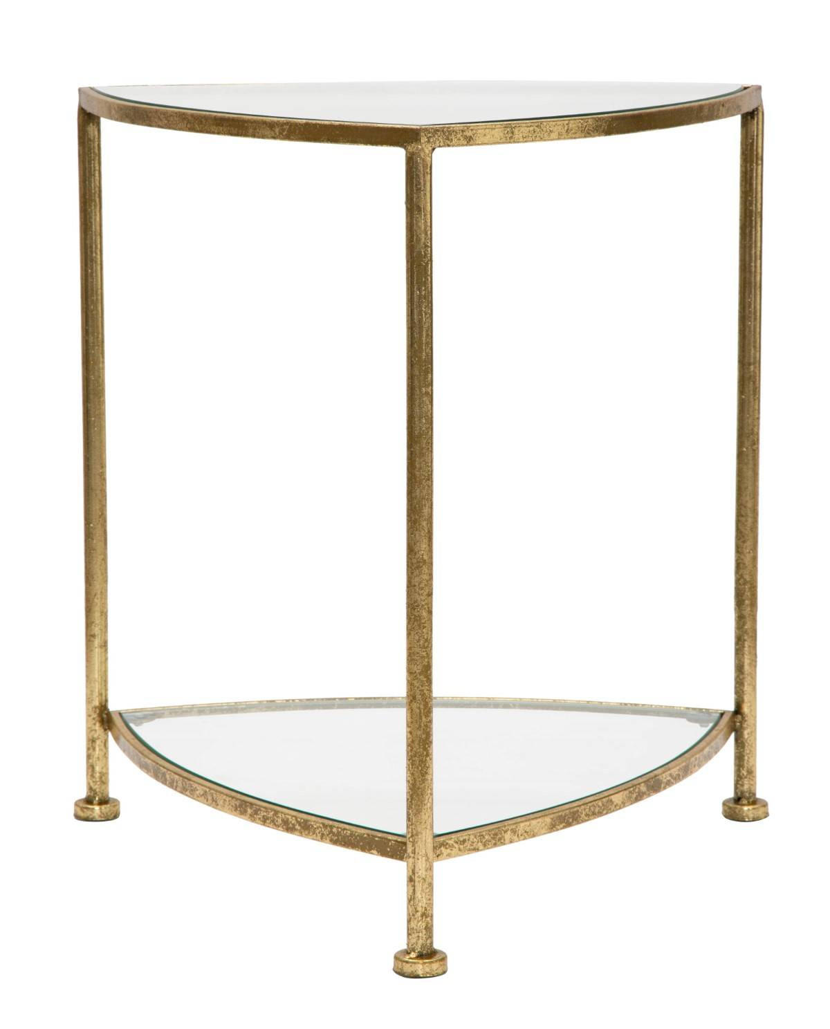 BEISTELLTISCH dreieckig, Gold - Goldfarben, Metall (45/45/50cm) - Mauro Ferretti