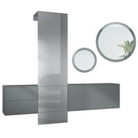 GARDEROBE DualVista Grau Hochglanz - Grau, Holzwerkstoff (208/193/35cm) - Vladon