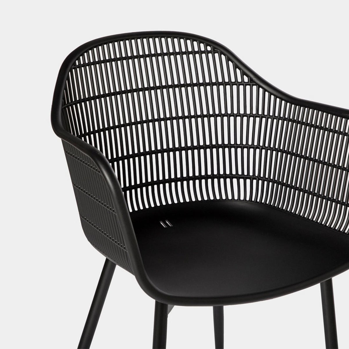 STUHL FÜR DRAUSSEN Layna Schwarz 62 cm x 86 cm - Schwarz, Kunststoff (62/86/55cm) - Klast Home