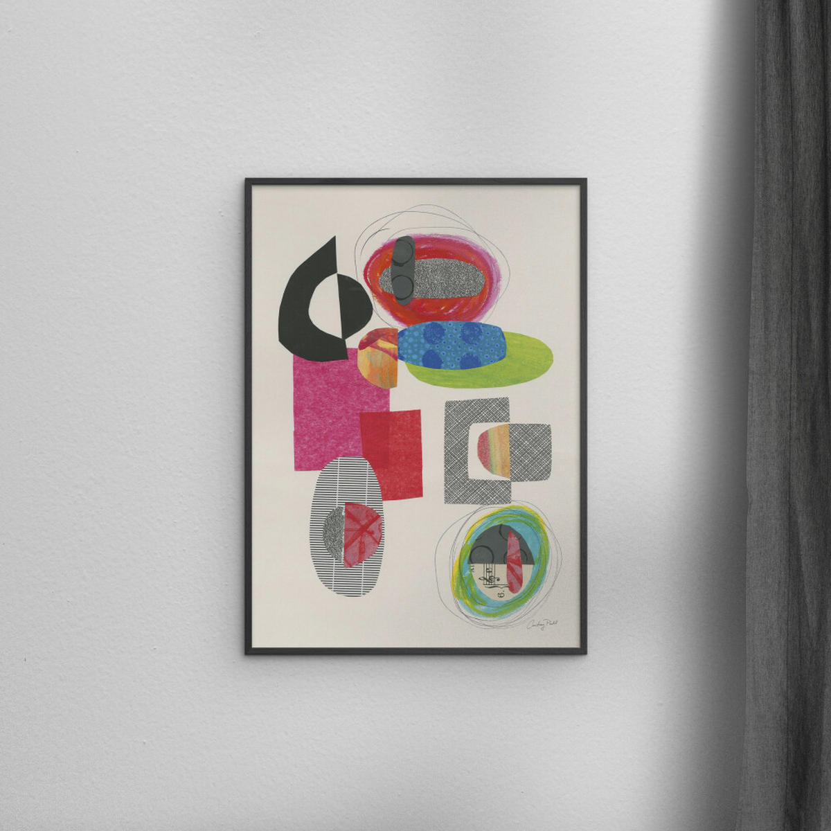 POSTER mit Rahmen Wild Apple - Copy of Geometric Collage - Multicolor/Schwarz, Holz/Papier (30/40cm) - Poster&Frame