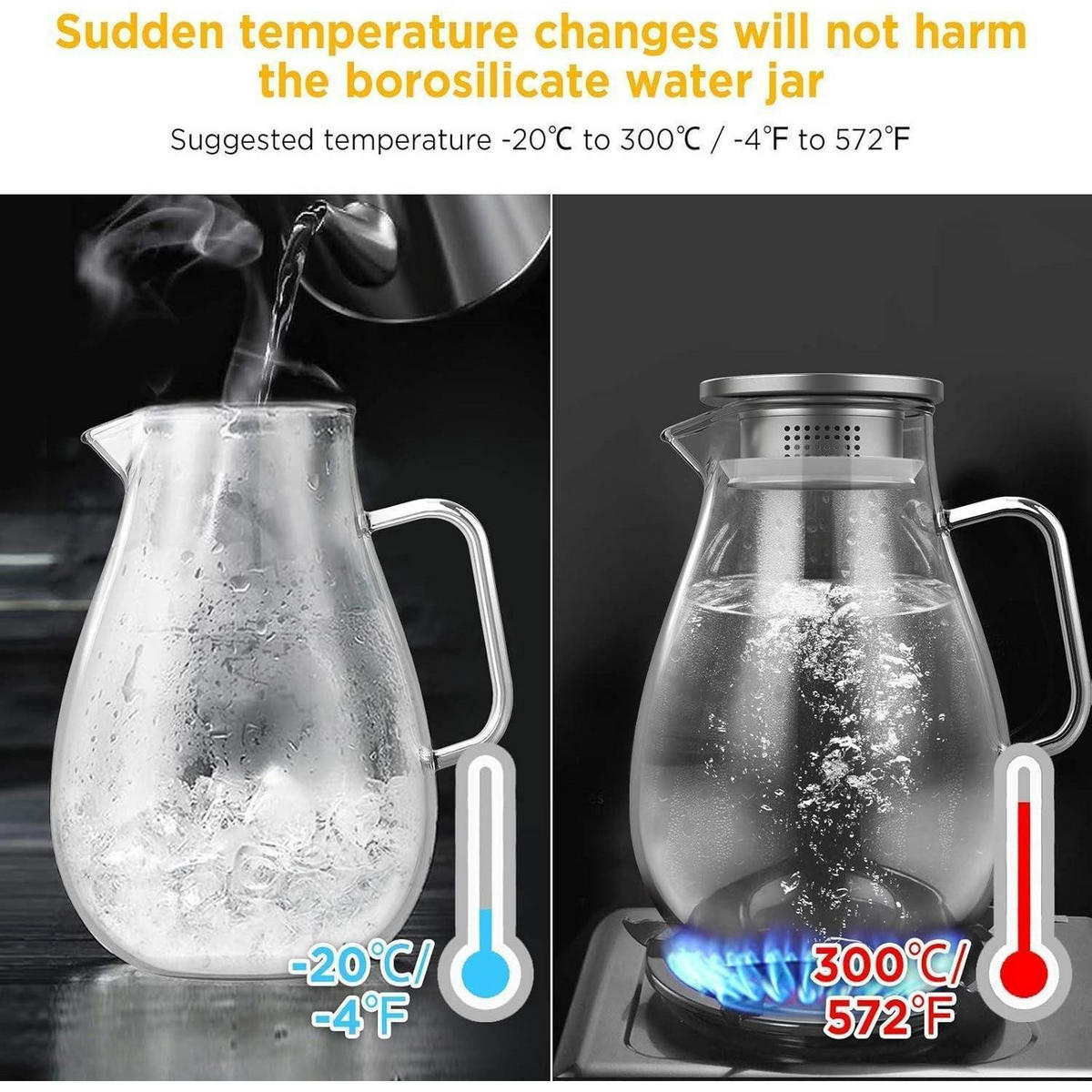 GLASKRUG 2 Liter mit Filter und Zubehör - Transparent, Glas (15/15cm)
