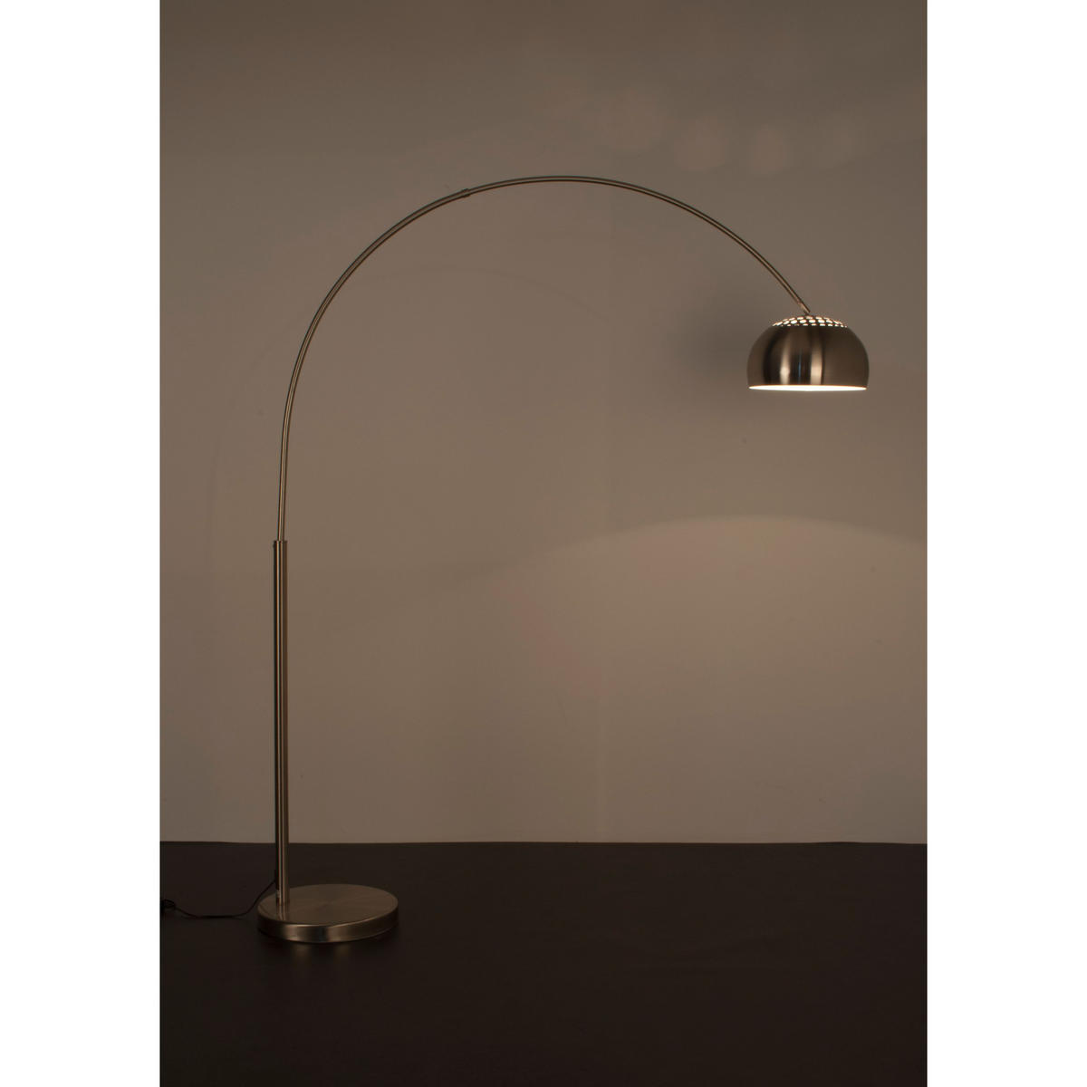 STEHLAMPE Metal Bow Silber - Silberfarben, Metall (39/170/205cm) - Housecraft Living