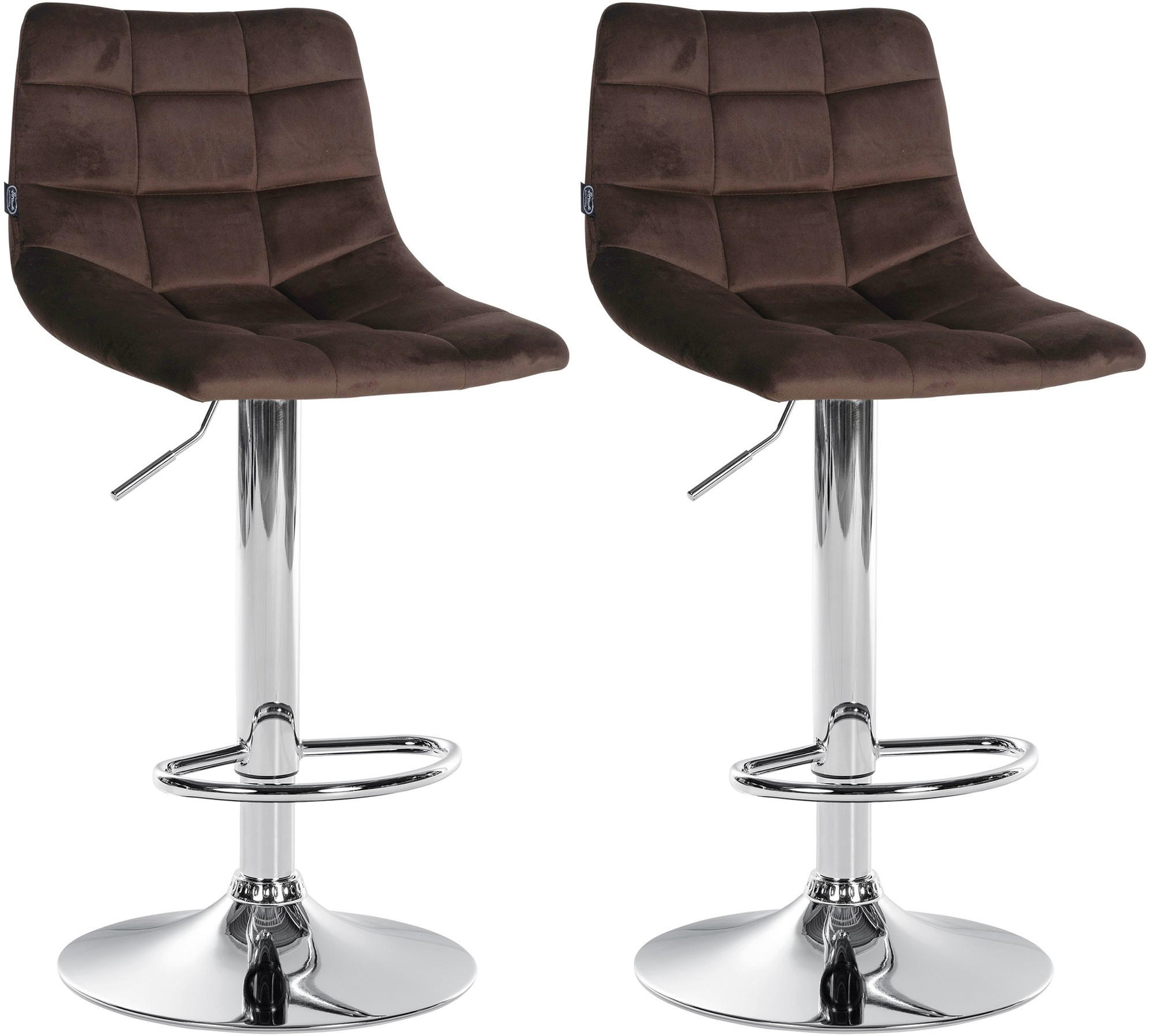 BARHOCKER Jerry Samt 87-108,5 cm Braun - Braun, Textil (43/87/46.5cm) - furnicato