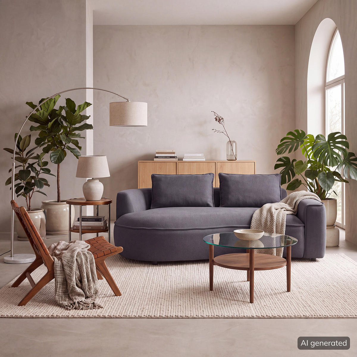 2,5-SITZER SOFA - Schwarz/Grau, Kunststoff/Textil (217/82/146cm) - home24