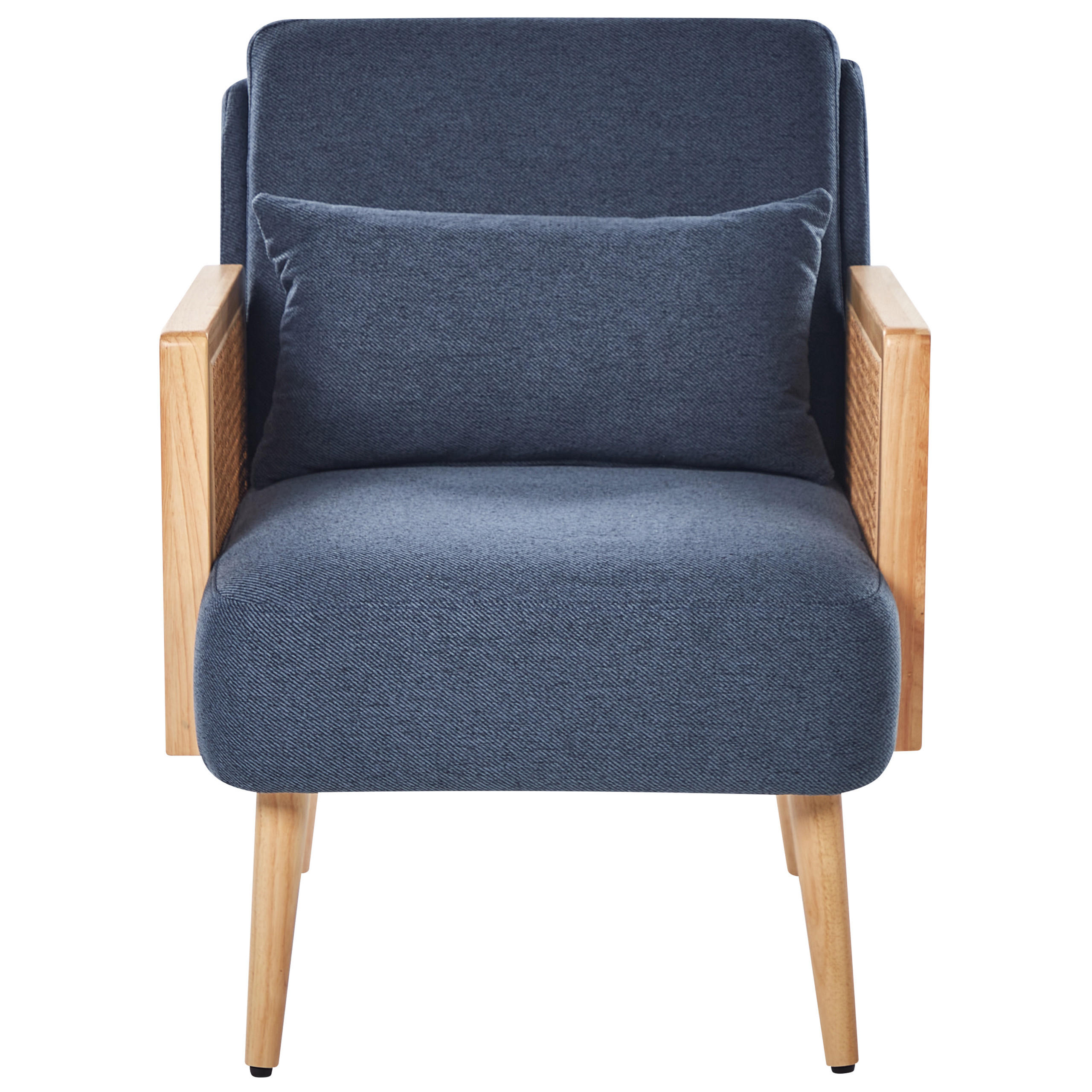 SESSEL Polsterbezug Blau Orum - Blau/Hellbraun, Textil (65/80/78cm) - Beliani