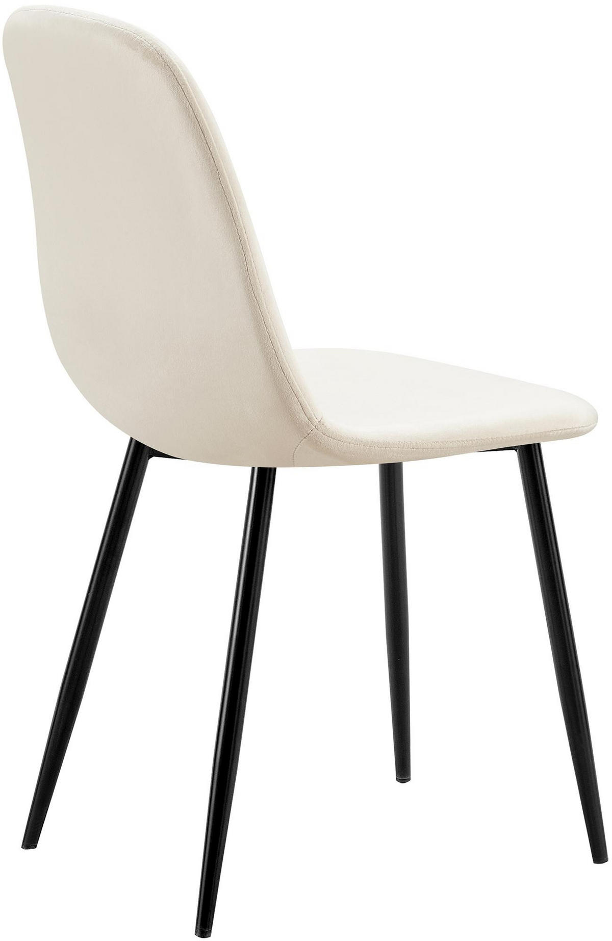STUHL Metall cremeweiß - Schwarz/Weiß, Textil/Metall (45/88/54cm) - CLP