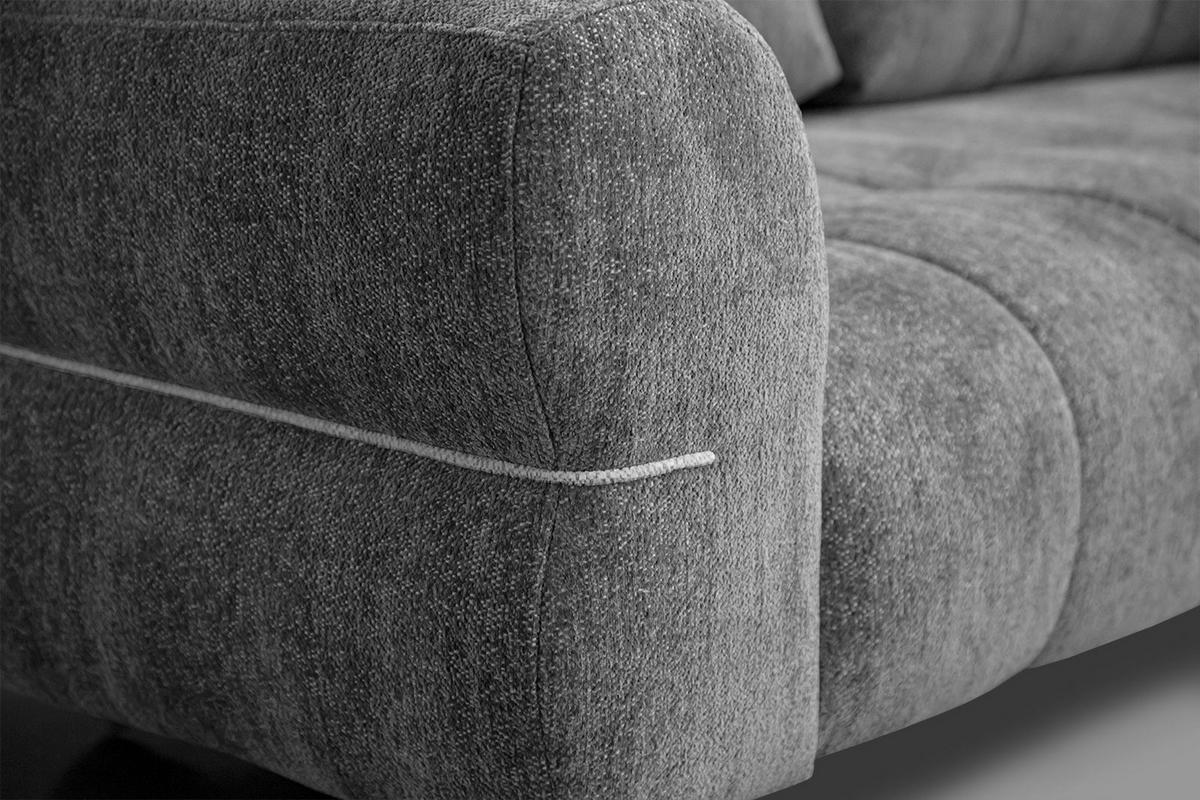 SOFA SALVINI 2,5-Sitzer, grau - Schwarz/Grau, Holzwerkstoff/Textil (176/88/99cm) - Courtois Laville