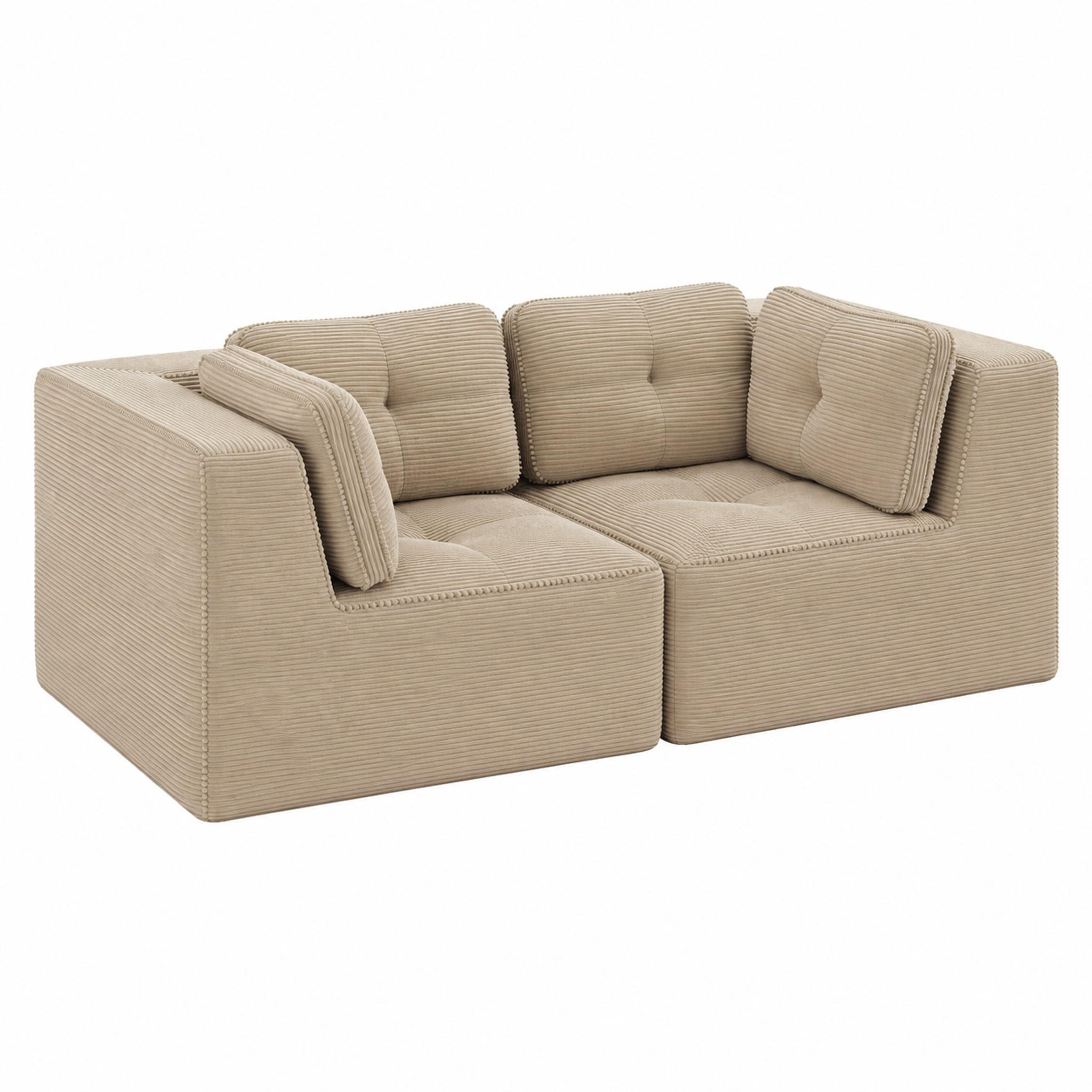 Meubliv Ecksofa Beige 104x69x208 cm