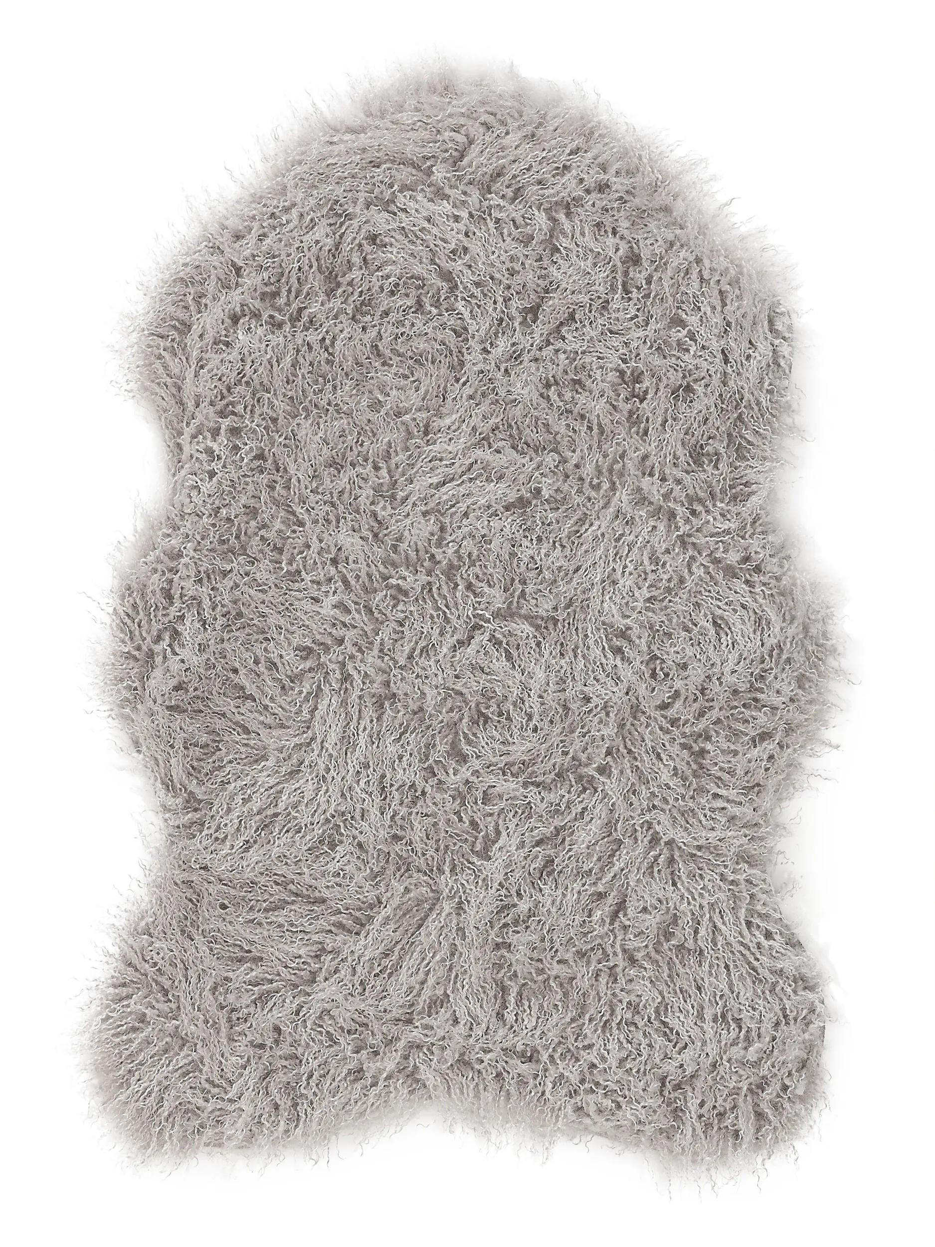 KUNSTFELL-TEPPICH Oscar Grau 60x90 cm - Grau, Textil (60/90cm) - benuta Nest