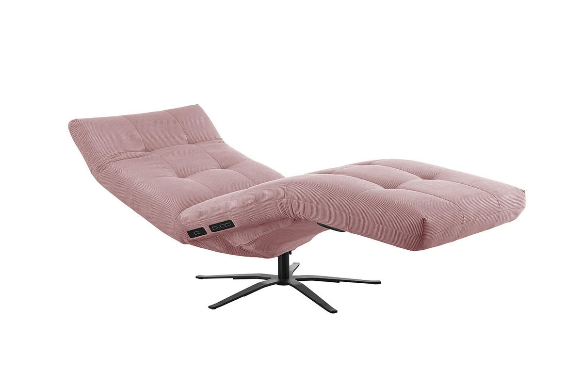 RELAXLIEGE LETICIA Pink Cord - Pink/Schwarz, Textil/Metall (82/115/156cm) - KAWOLA