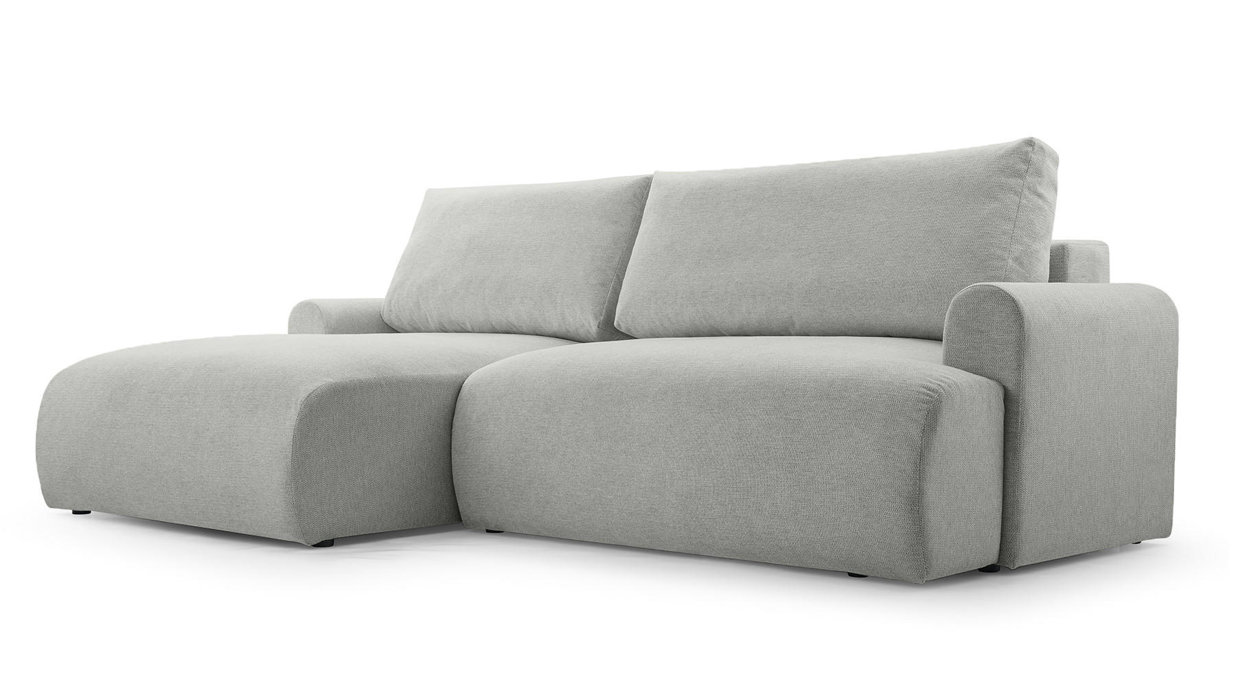 ECKSOFA mit Schlaffunktion Bordon, Hellgrau - Hellgrau, Textil (150/260cm) - Fedve