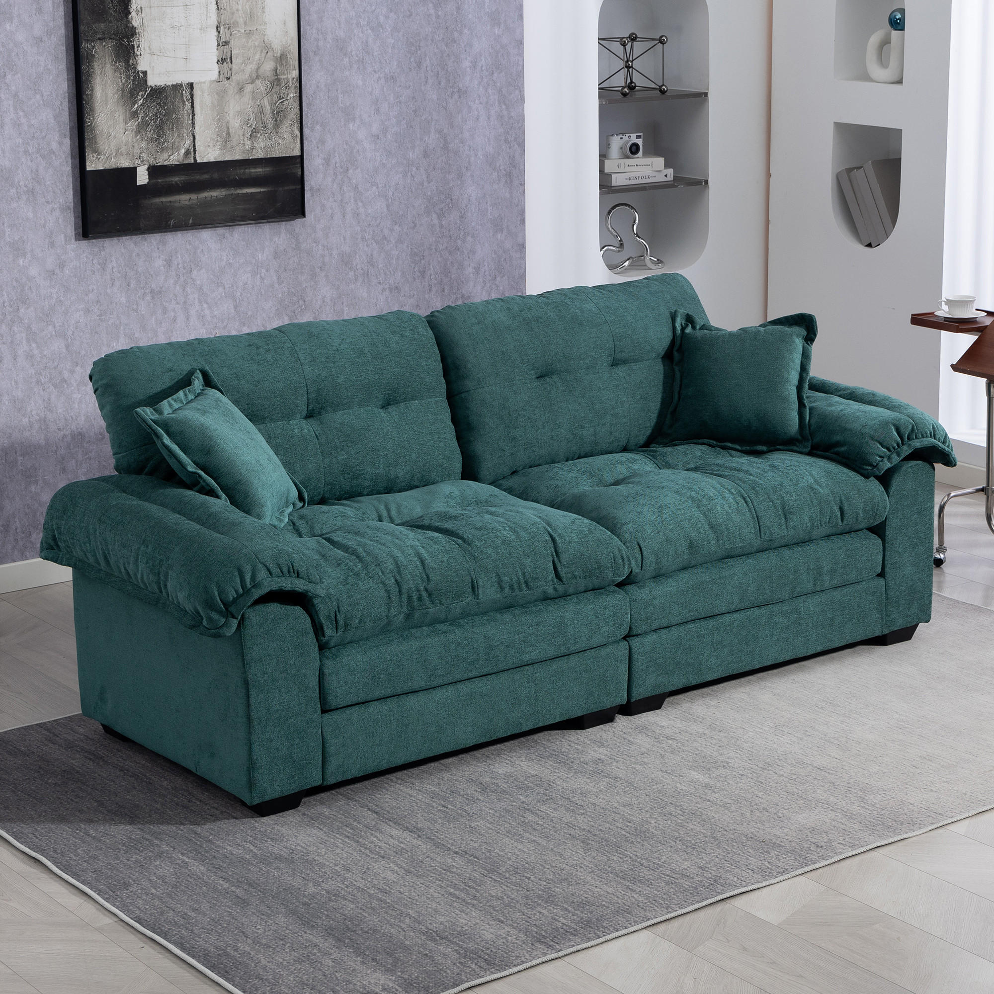 Thumbnail - Redom 2-Sitzer, Grün, Textil, 90.1x87.6x213.4 cm, Wohnzimmer, Sofas & Couches, Sofas, 2-Sitzer Sofas