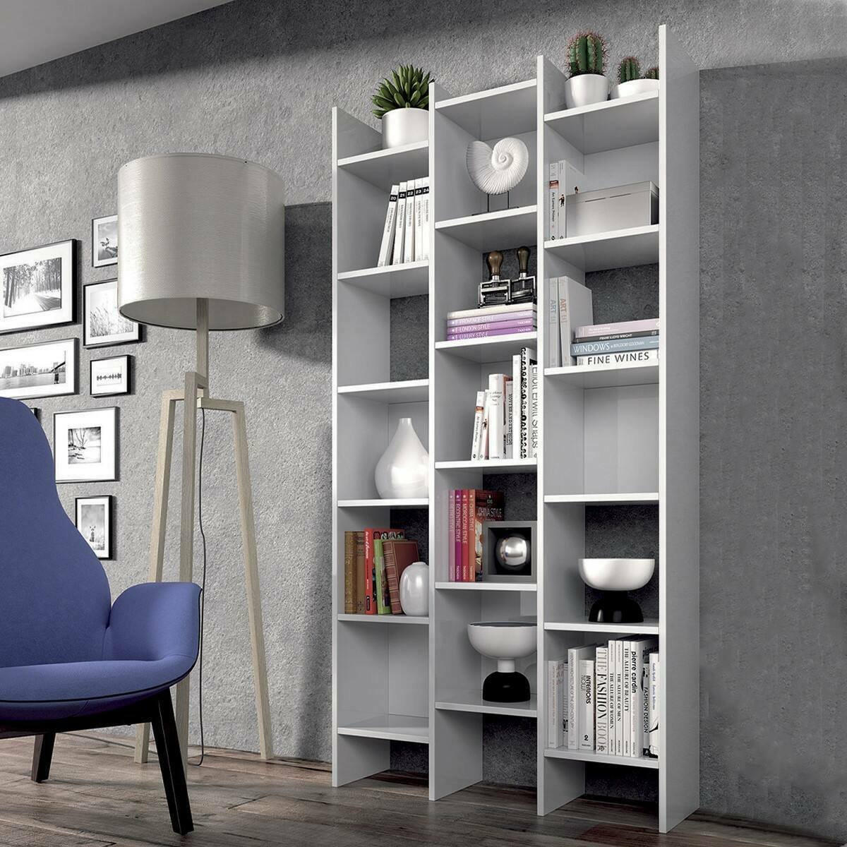 BÜCHERREGAL Weiß 29/96/192 cm - Weiß, Holzwerkstoff (96/192/29cm) - DMORA