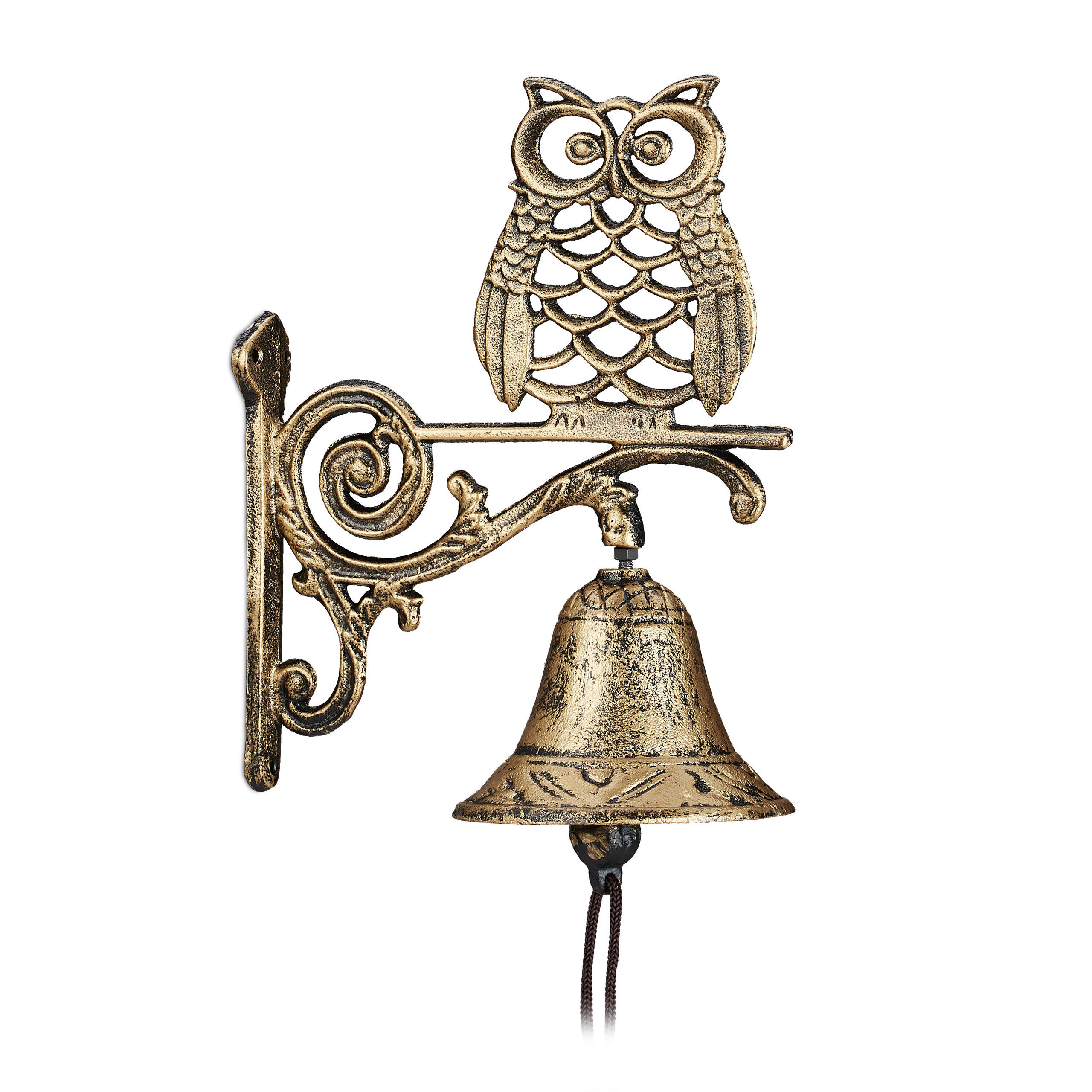 TÜRGLOCKE - Goldfarben, Textil/Metall (19/26.5/11cm) - Relaxdays