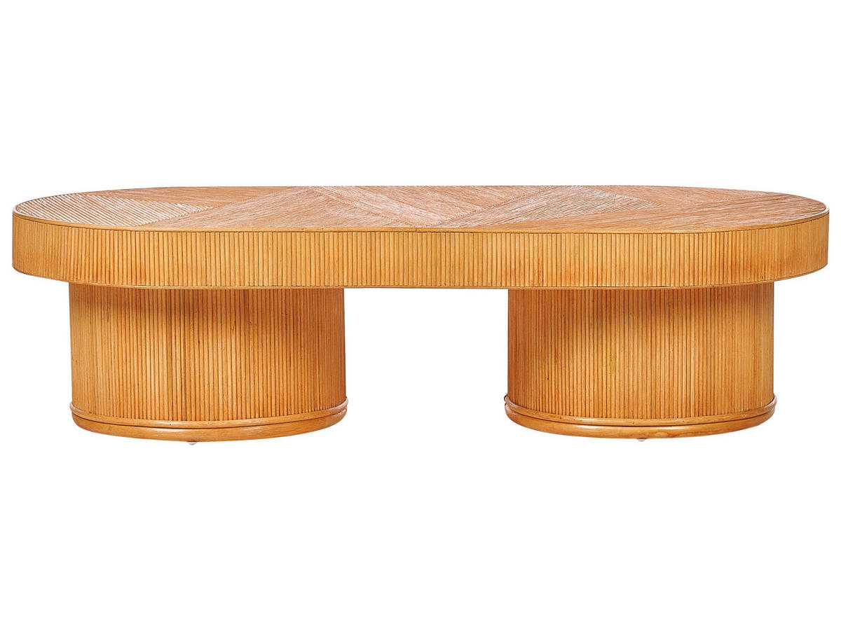 LOUNGETISCH Heller Holzfarbton Airole - Hellbraun, Naturmaterialien (70/150/40cm) - Beliani