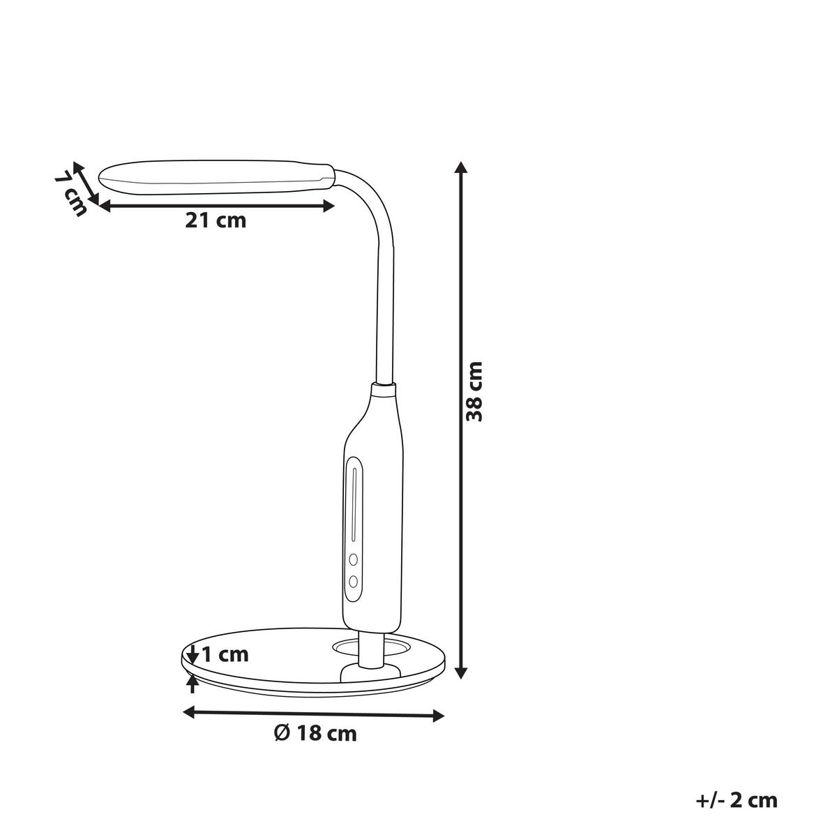 SCHREIBTISCHLAMPE Cygnus 18/21/38 cm - Weiß, Kunststoff (18/21/38cm) - Beliani