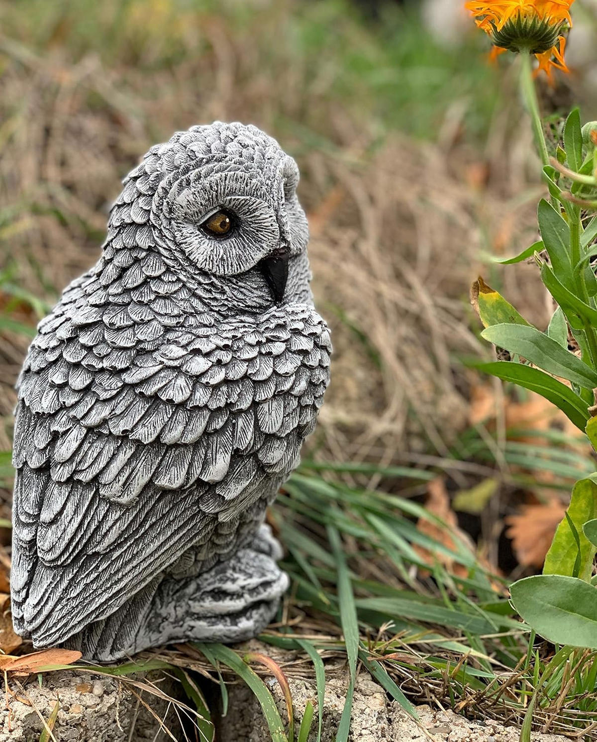 STEINFIGUR Schneeeule frostfest Steinguss - Grau, Stein (12/21/14cm) - stoneandstyle