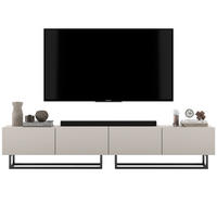 TV-LOWBOARD 2-er Set Enjoy Kaschmir Matt mit Metallrahmen 120 cm - Kaschmir/Schwarz, Holzwerkstoff/Metall (240/46/35cm) - Meble Lindner