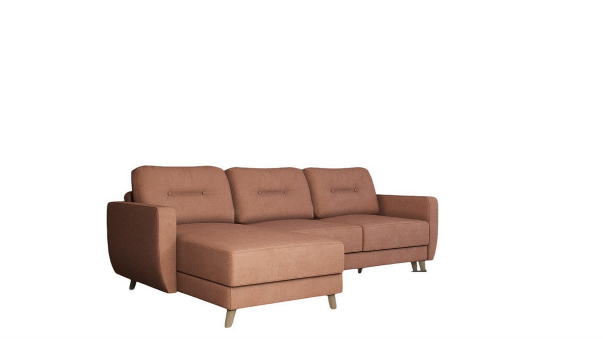 ECKSOFA Marlies In Opera Velvet - Aubergine, Holzwerkstoff/Textil (233/140cm) - Fun Möbel