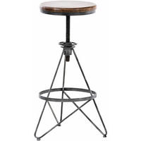 BARHOCKER Kalie, Holzsitz, Gestell Metall Silber - Silberfarben, Holz (43/82/43cm) - TPFLiving