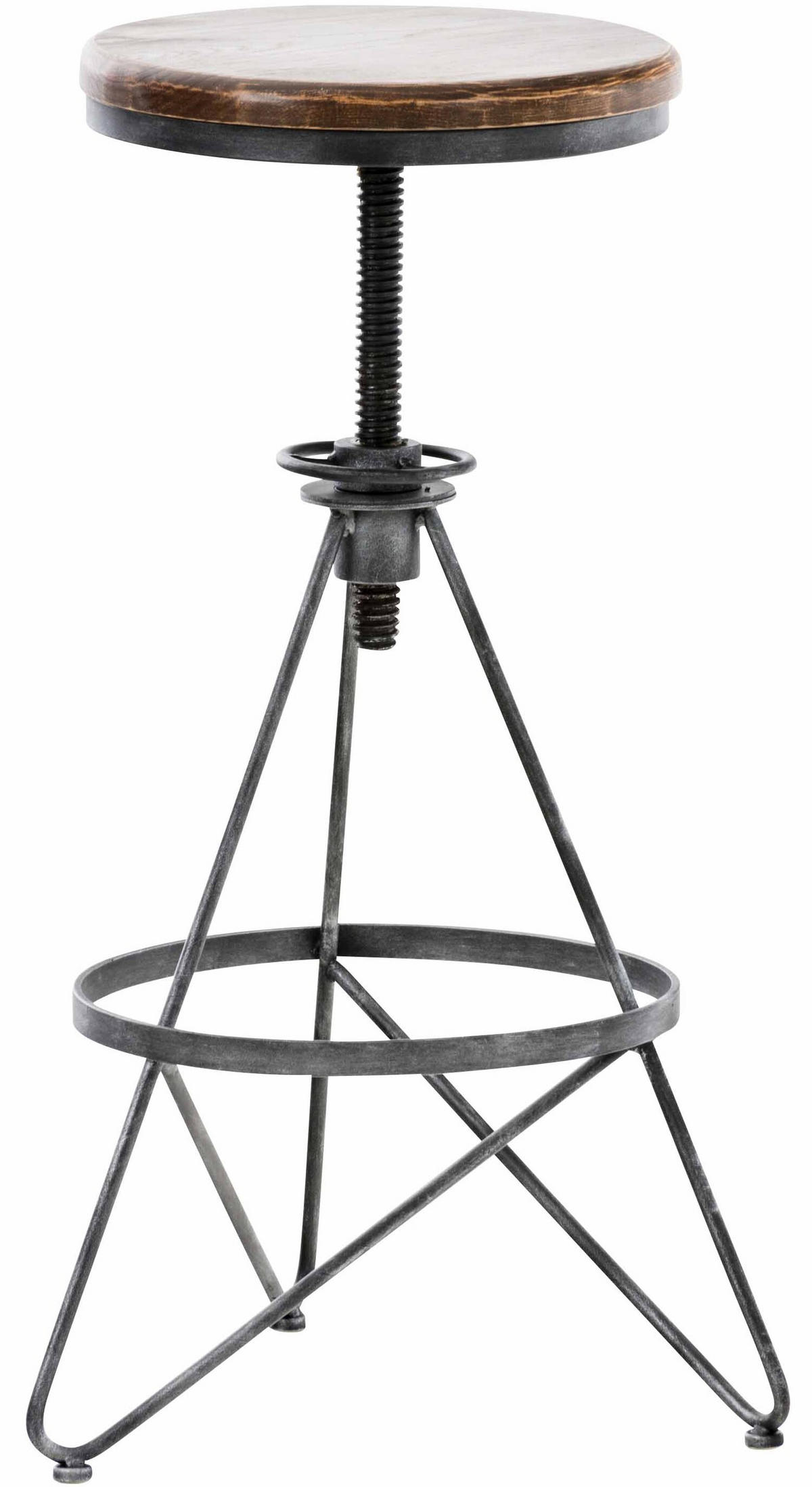 BARHOCKER Kalie, Holzsitz, Gestell Metall Silber - Silberfarben, Holz (43/82/43cm) - TPFLiving