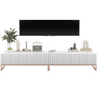 TV-LOWBOARD 2-er Set Elpis Weiß Matt Glamour 110 cm - Weiß/Kupferfarben, Holzwerkstoff/Metall (220/39/54cm) - Meble Lindner
