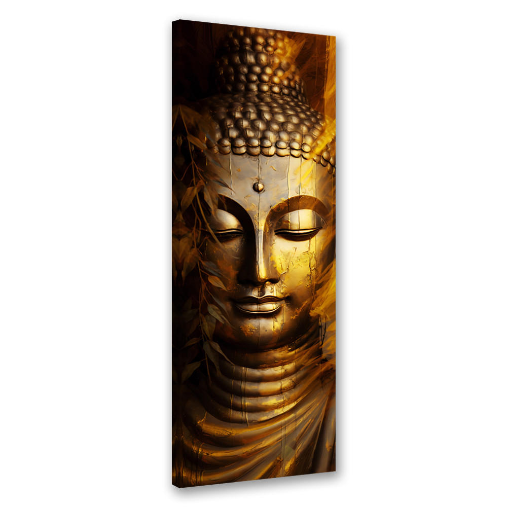 WANDBILD goldener buddha - Goldfarben, Textil (30/90cm) - Feeby