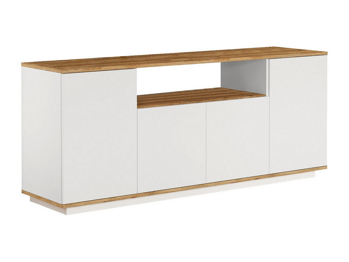 SIDEBOARD - 180cm x 44.5cm - Holzspan - naturfarben hell, weiß - LOTULA - Naturfarben, Holz (180/75/44.5cm) - Vente-Unique