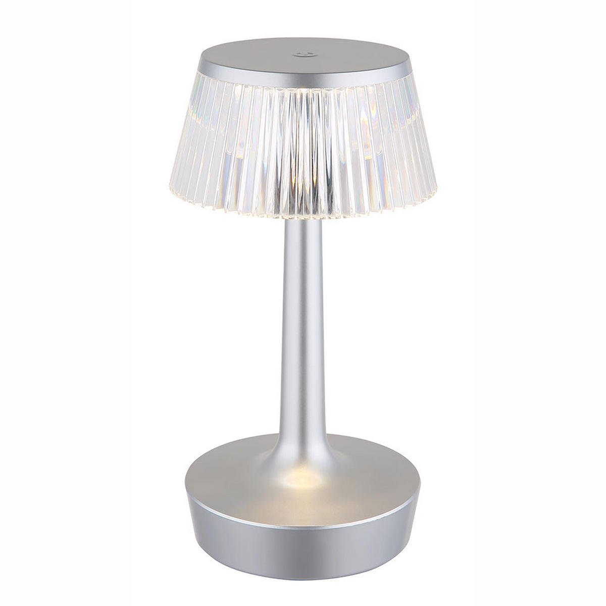 LED TISCHLEUCHTE Kristall Silber - Silberfarben, Kunststoff (12/12/23cm) - Globo Lighting